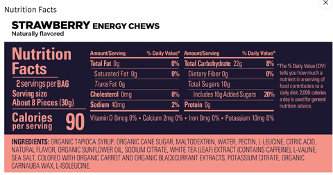 GU Energy Chews - Strawberry Double Serving Bag