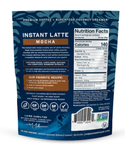 Mocha Instant Latte with Adaptogens - LAIRD SUPERFOOD - Run Republic