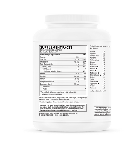 Whey Protein Isolate - Vanilla - THORNE