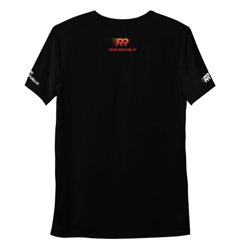 RR black All-Over Print Men's Athletic T-shirt - Run Republic