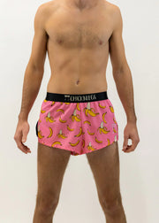 Men's Pink Banana 2" Split Shorts - Run Republic