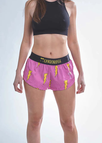 Women's Pink Bolts 1.5 Split Shorts