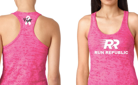Run Republic Women's Breast Cancer Burnout Tank - Run Republic