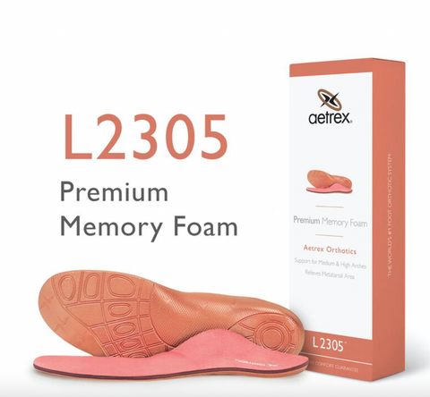 Women's Aetrex Premium Memory Foam Orthotics W/ Metatarsal Support L2305 - Run Republic