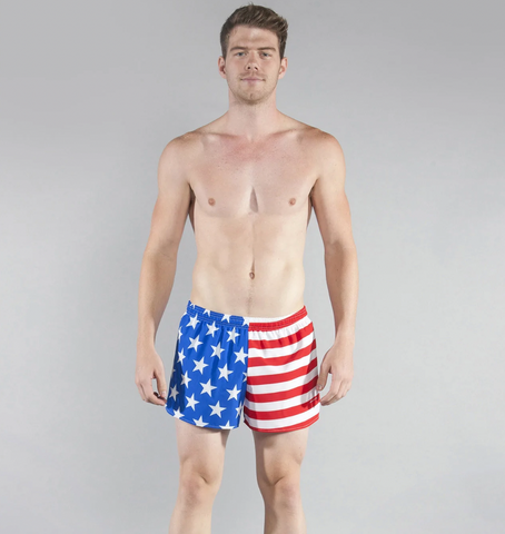 Men's BOA American Flag 3" Half Split Shorts - Run Republic