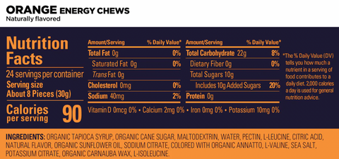 GU Energy Chews - Orange Double Serving Bag - Run Republic